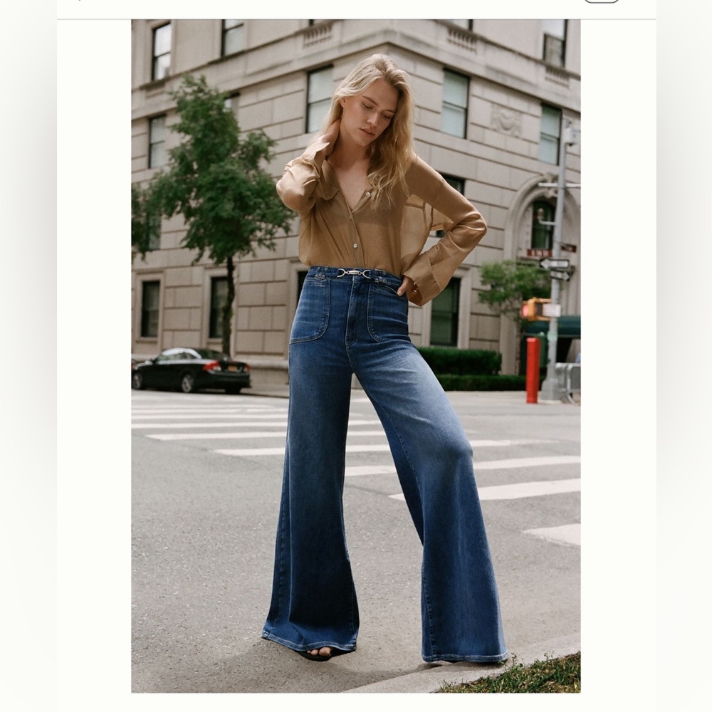 Pilcro Uptown High Rise Wide Leg Jeans.